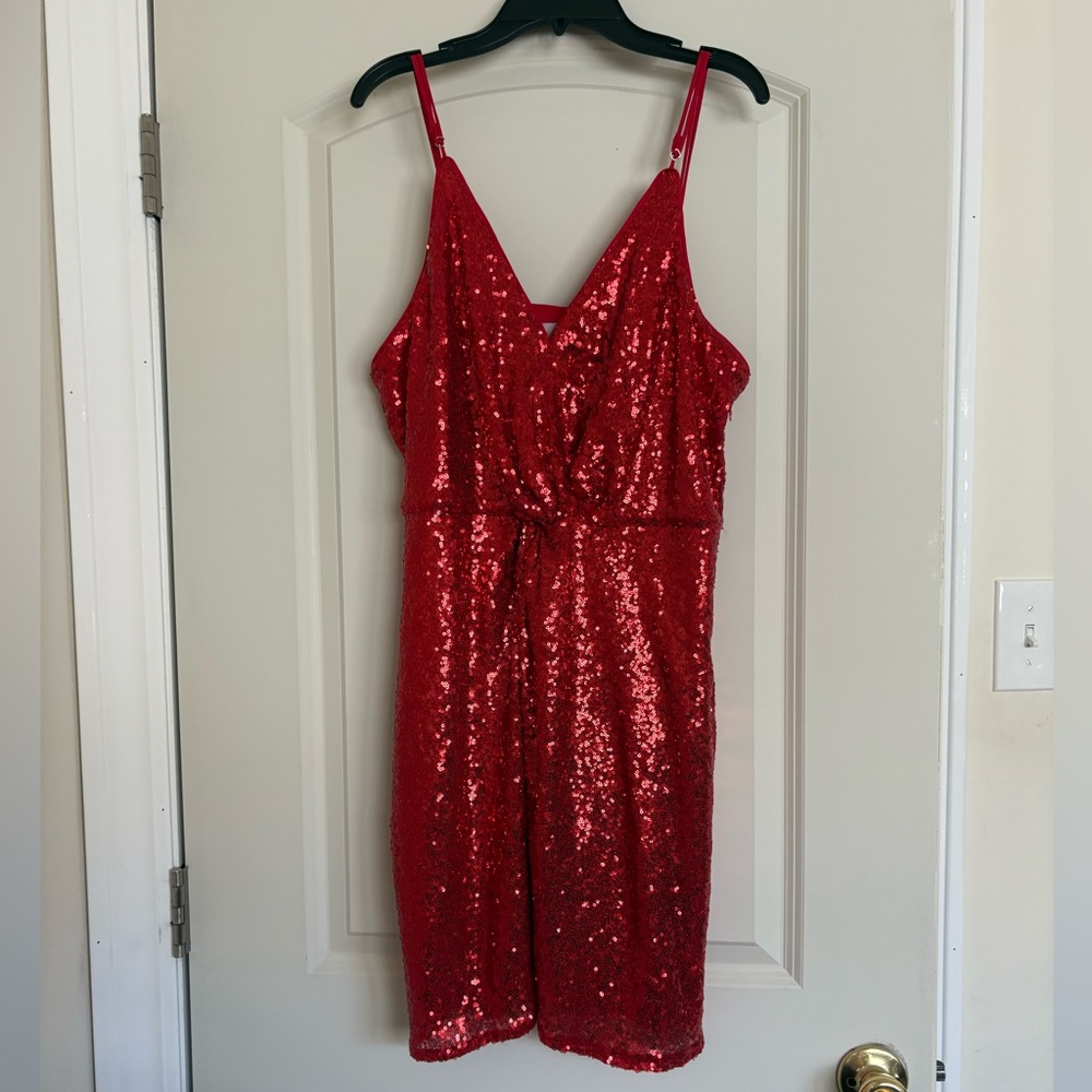 Chelsea28 Twist Front Sequin Mini Dress
